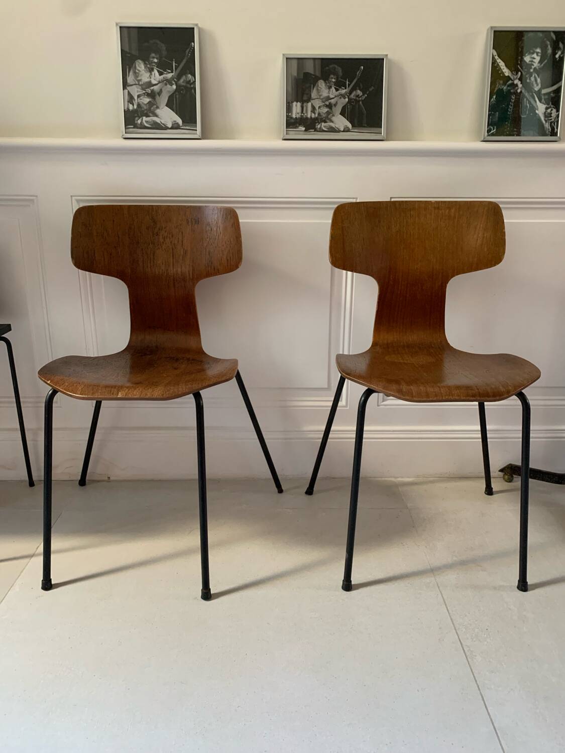 Two Arne Jacobsen "hammer" chairs