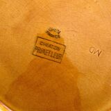 Round earthenware dish with vine leaves, Gien creation, Primefleur vintage