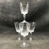 Set of four old vintage glass crystal walking glasses