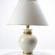 Vintage cracked cream white faience lamp Le Dauphin 1960s-70s Panama