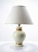 Vintage cracked cream white faience lamp Le Dauphin 1960s-70s Panama