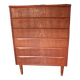 Mid-Century Modern Danish Chest of Six Drawers, Tallboy in Teak, Denmark, 1960