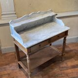 Louis Philip style marble top dressing table or dressing table with walnut base