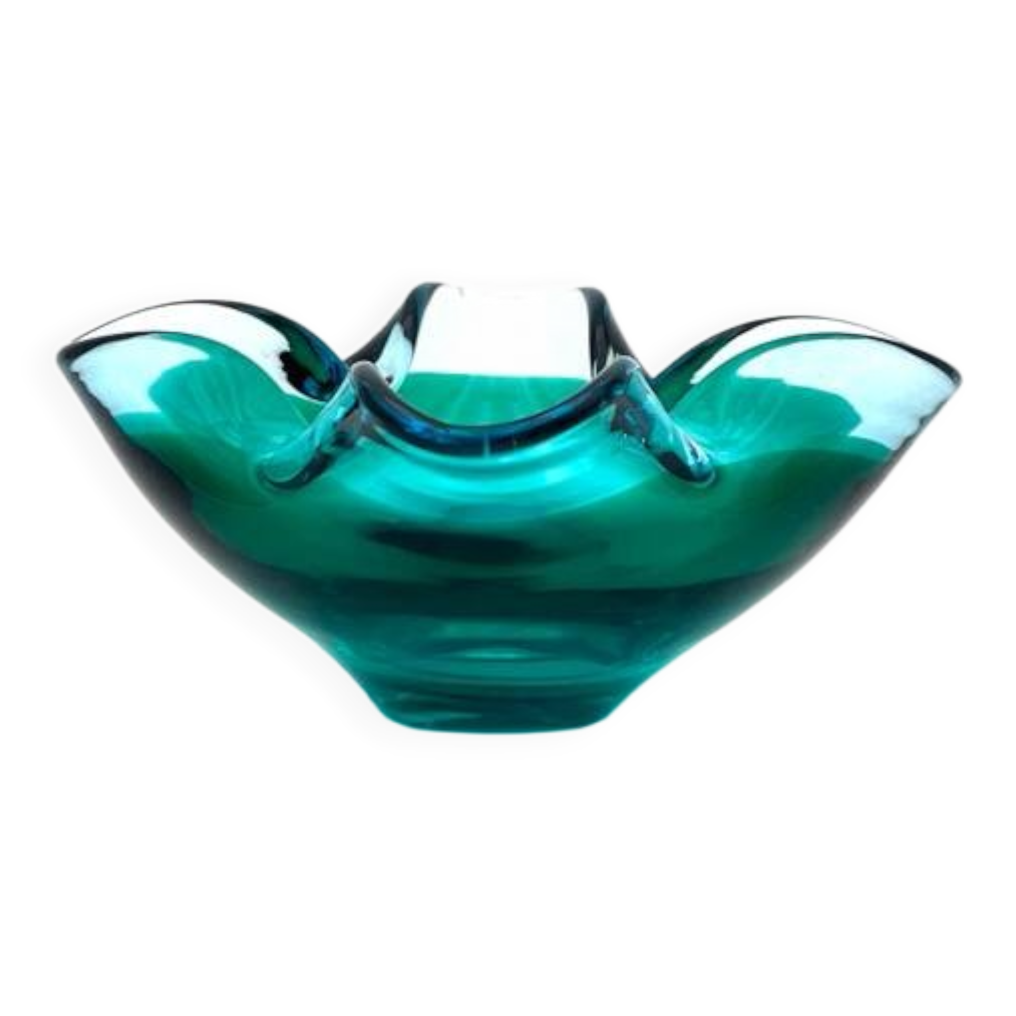 Murano Sommerso bowl - Flavio Poli - Sapphire Blue & Emerald