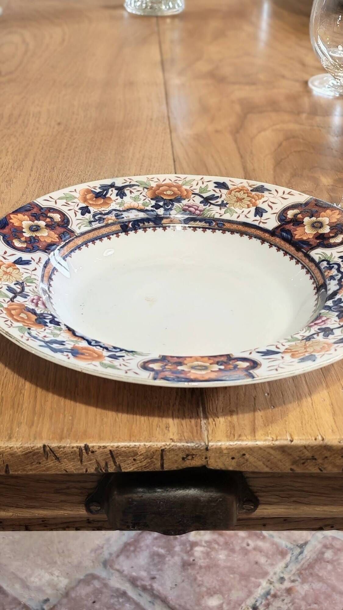 Large authentic farmhouse table made of solid French oak.