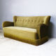 1930’s Danish sofa in green velour with fringed bottom