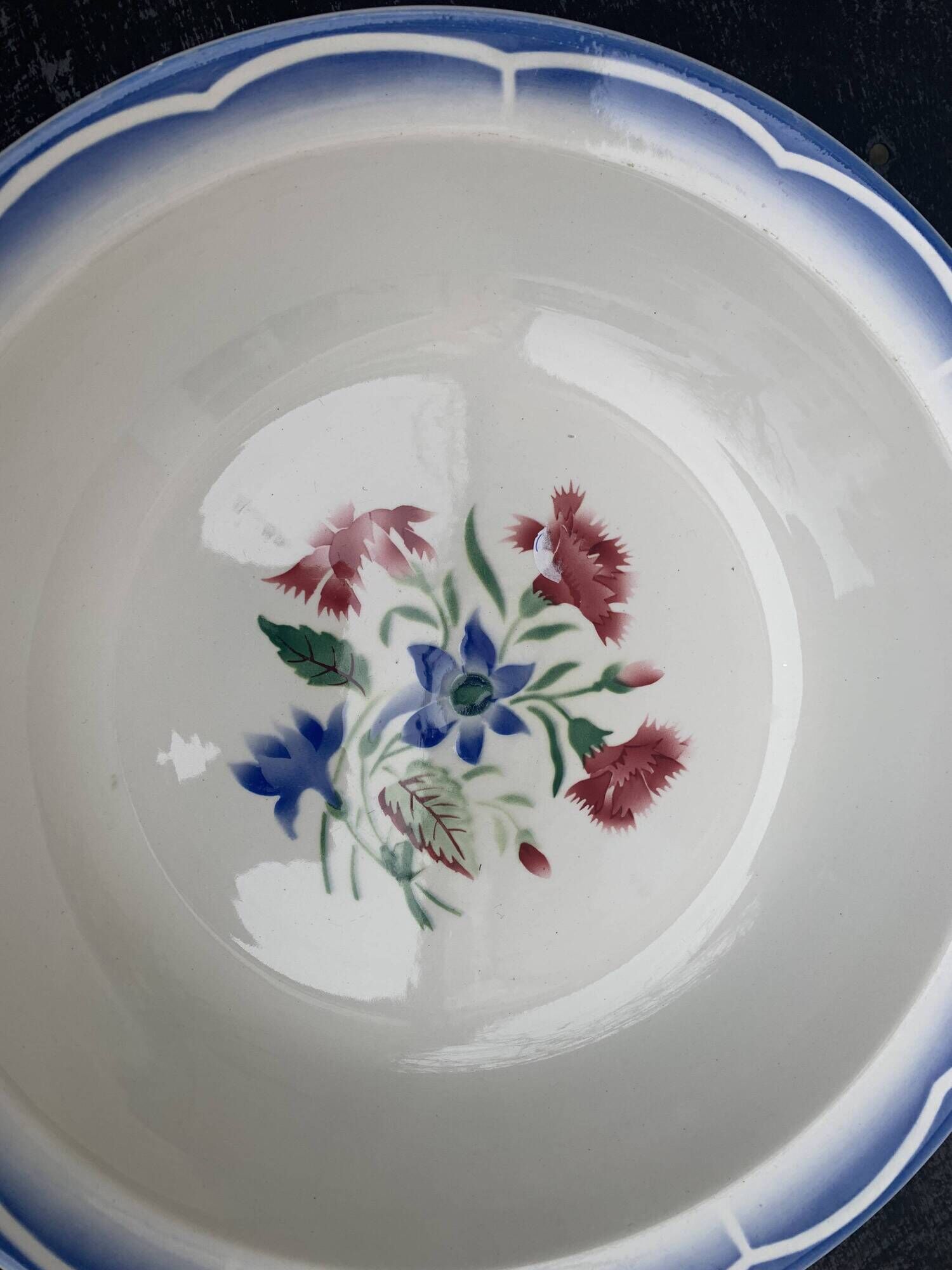Lot composed of a deep dish and two small serving dishes, Elorn, digoin and sarreguemines model