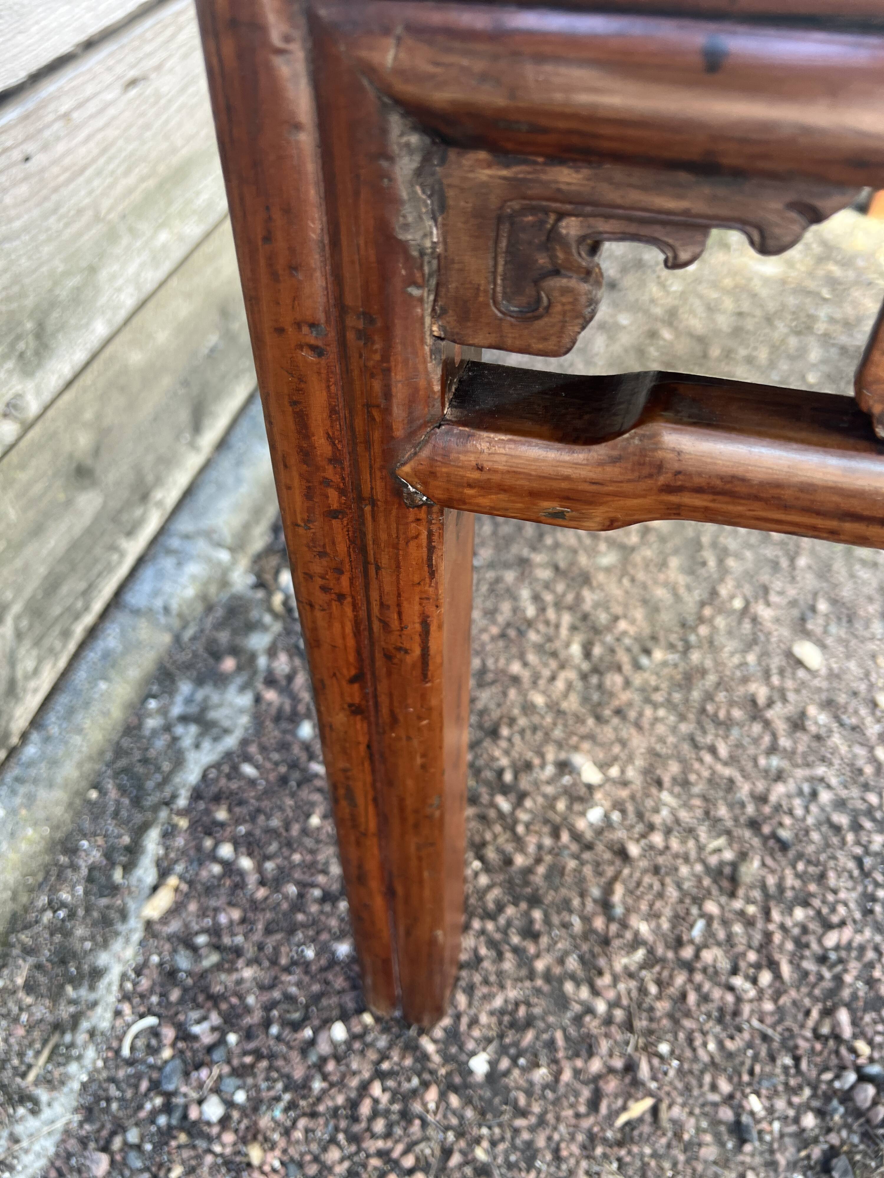 Asian low console in natural wood