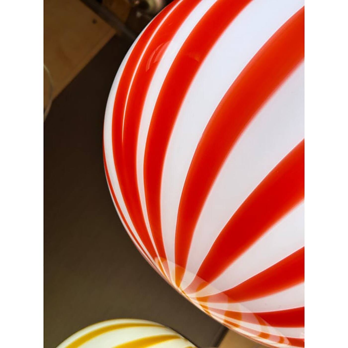 Italian Murano Style Glass Swirling Multicolors Pendant Sphere