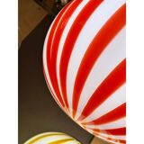 Italian Murano Style Glass Swirling Multicolors Pendant Sphere