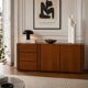 Low Scandinavian enfilade in walnut – Vintage design sideboard from the year