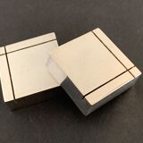 6 square silver metal knives with AVM Paris punch