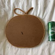 Vintage 1960 mirror apple rattan wicker bamboo - 32 x 33 cm