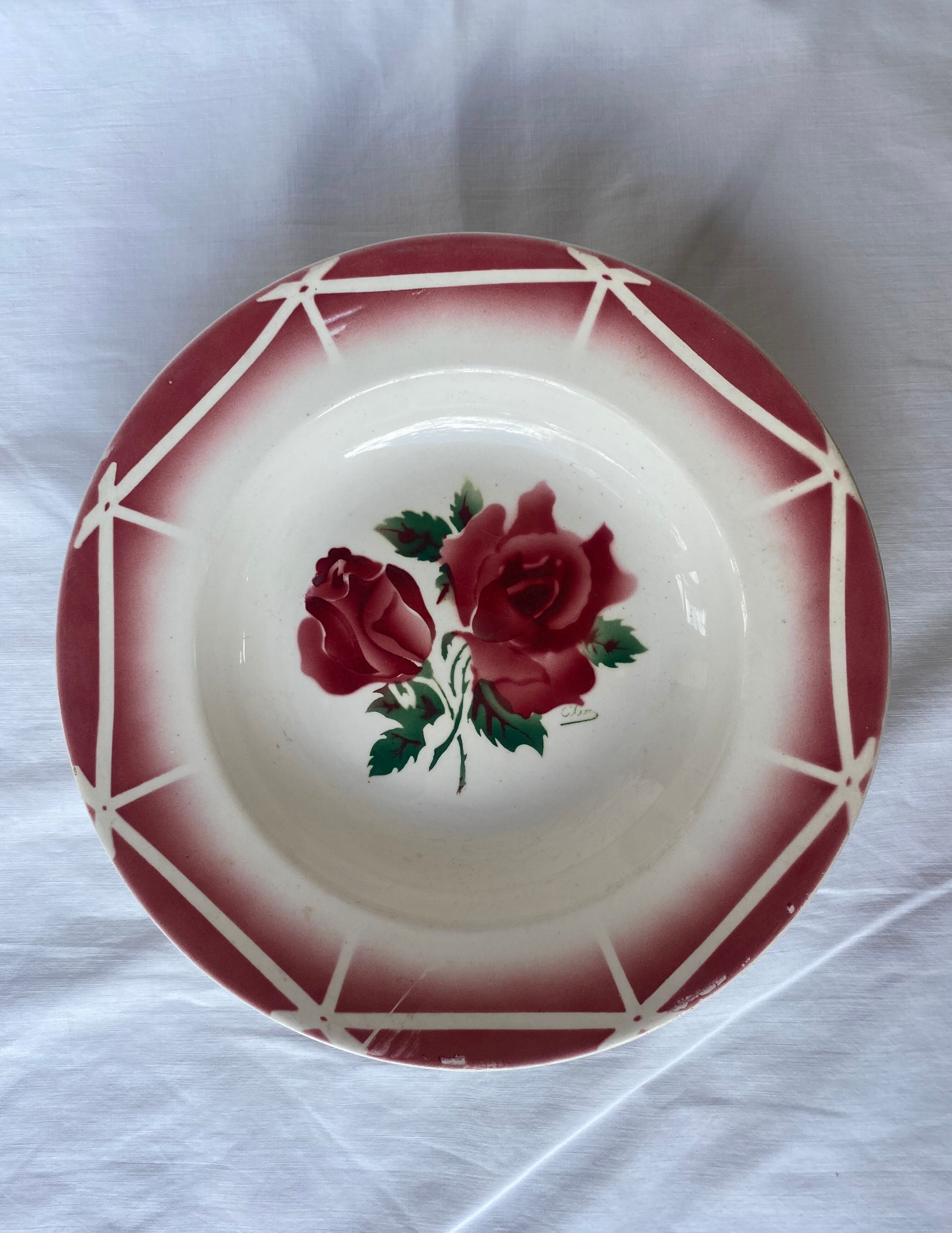 Lot 6 plates Digoin Sarreguemines