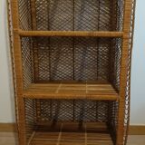 Round rattan shelf