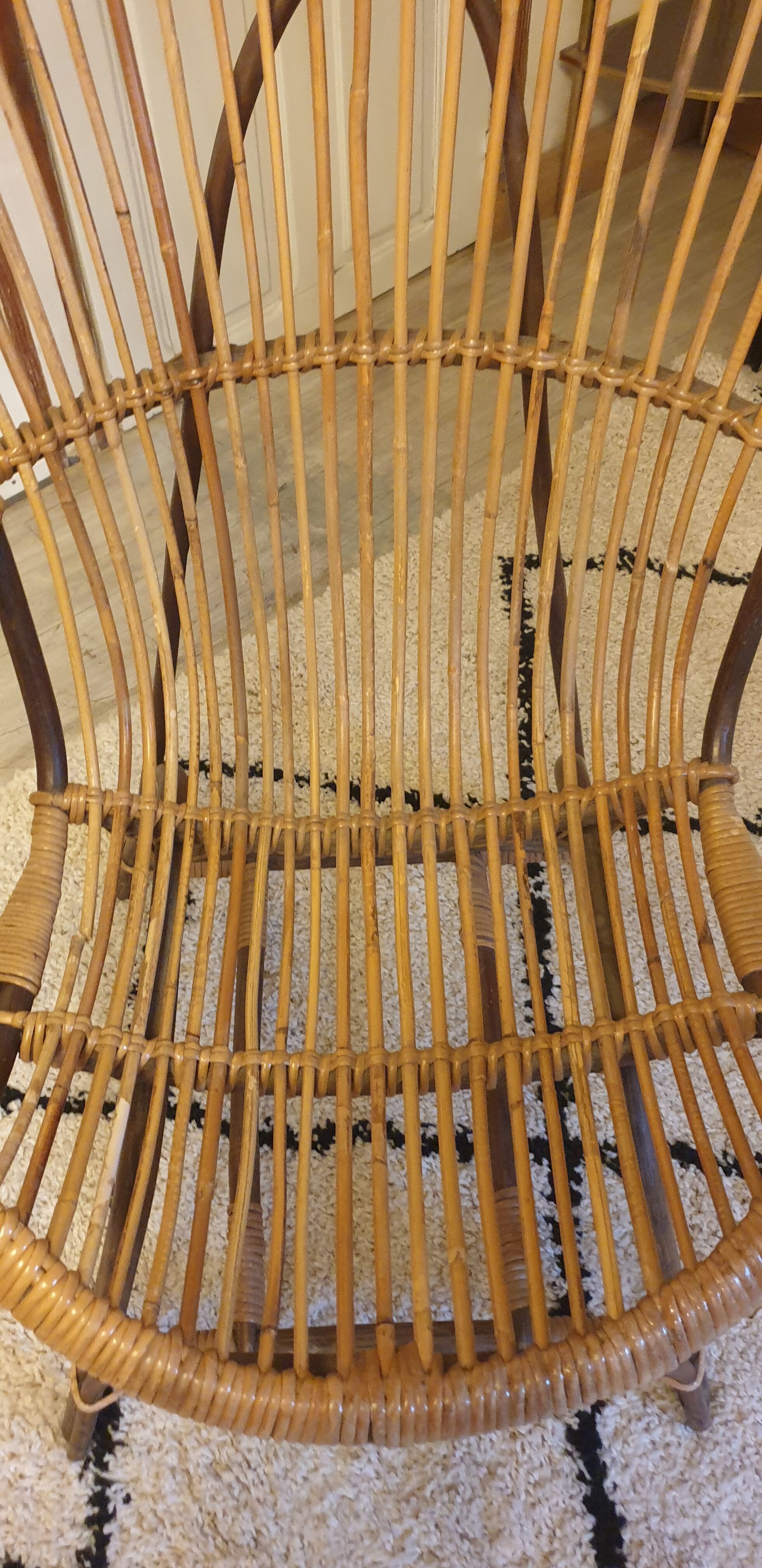 Pair of rattan armchairs