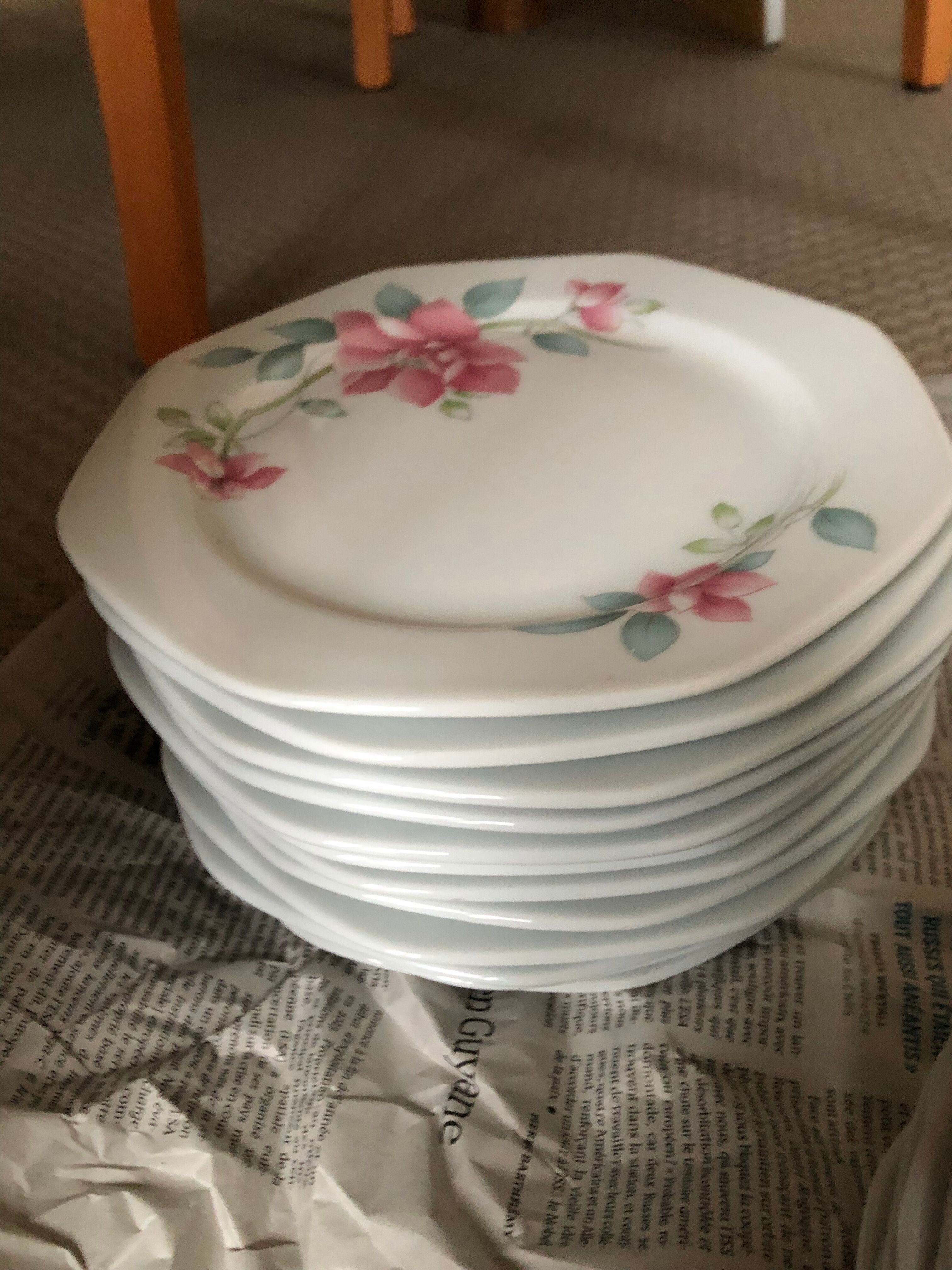 Porcelain plate service