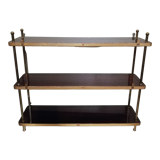 Étagère vintage à poser ou fixer en formica et laiton