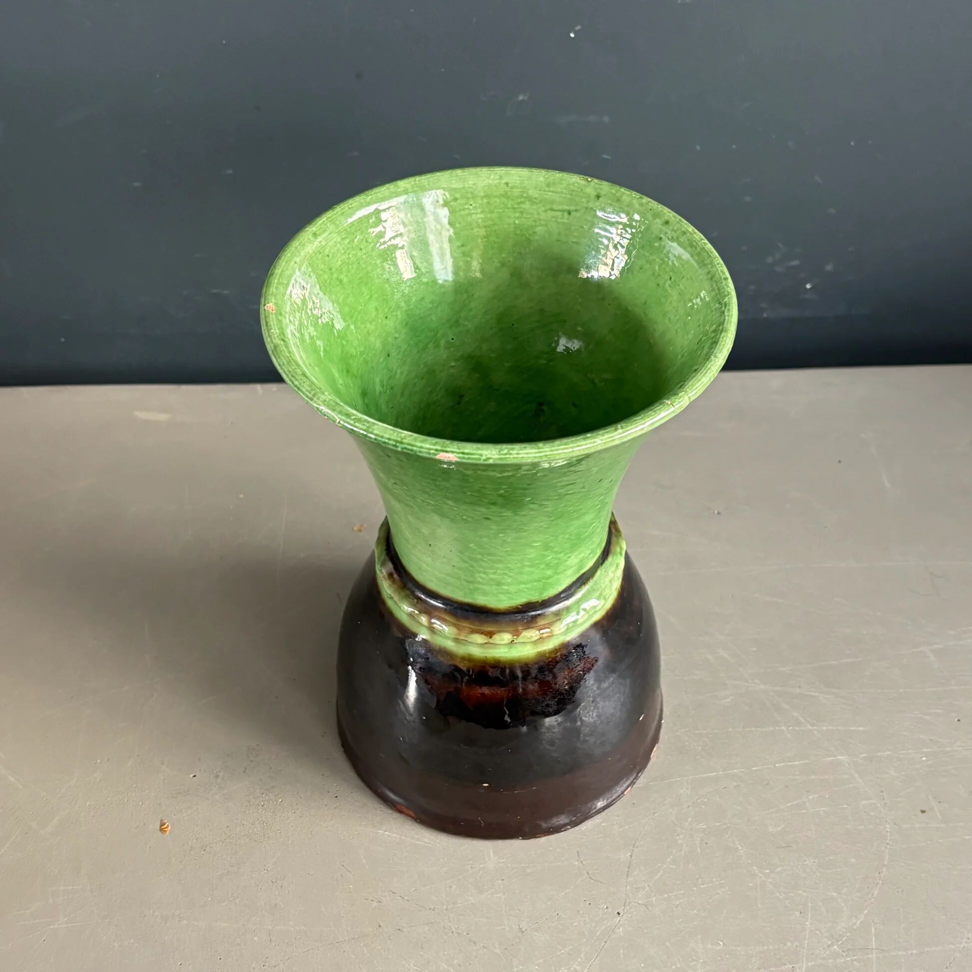 Bicolour vase in glazed terracotta - Savoyard craftsmanship