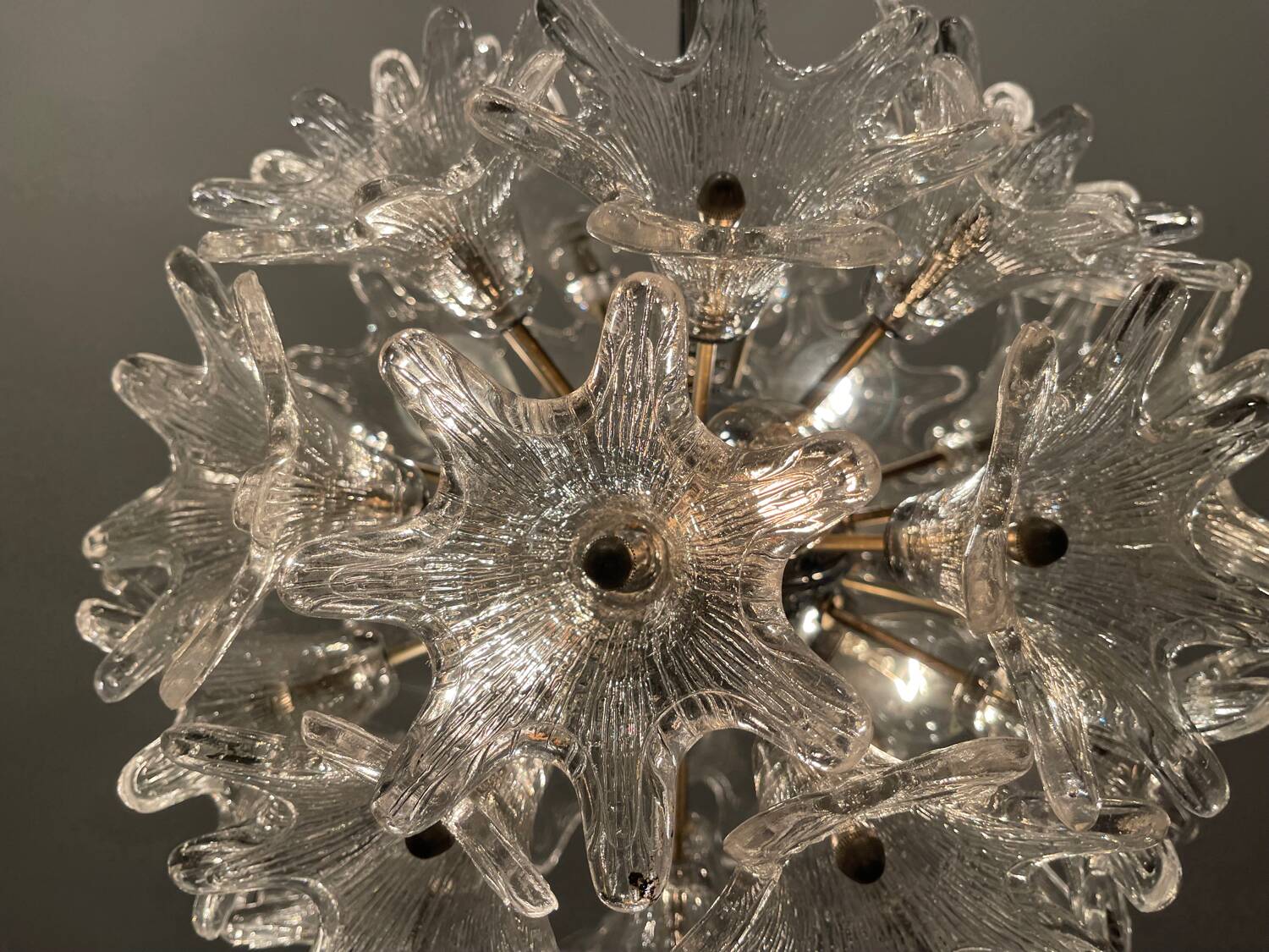 Murano Glass Flower Chandeliers by Paolo Venini for Veart, 1960s