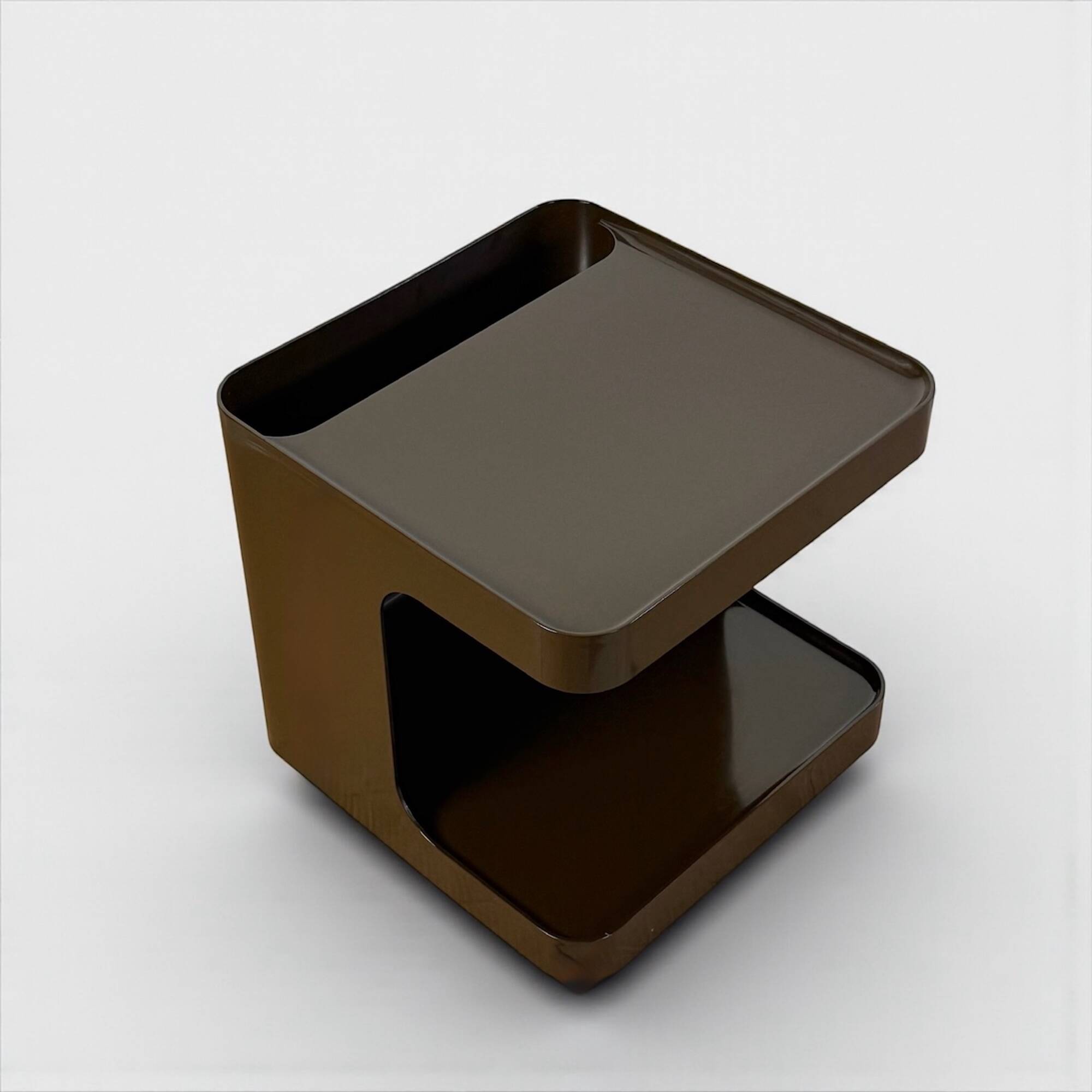 Brown 1970s Space Age Bar Cart Game by Marcello Siard for Longato