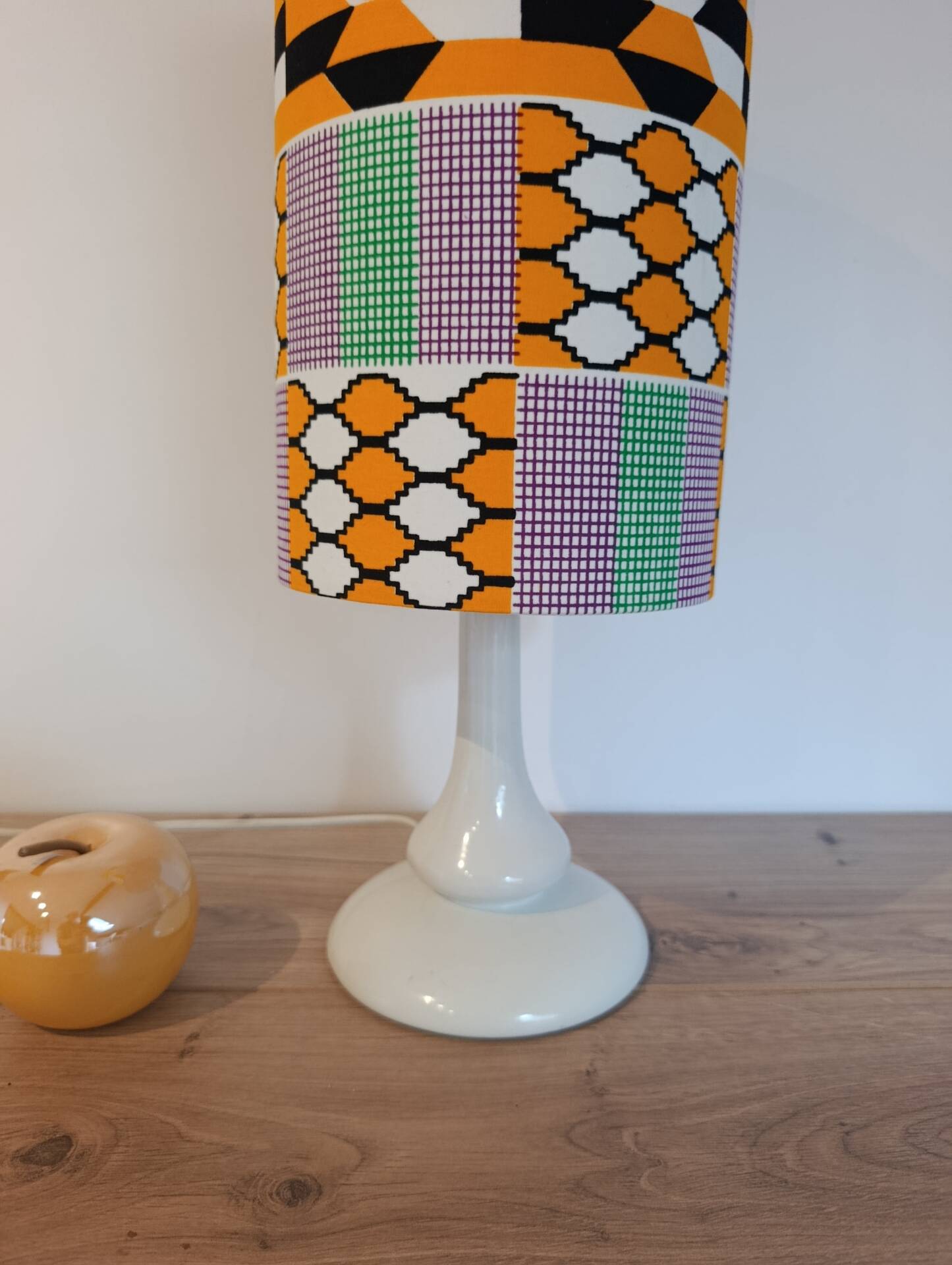 Afro-pop table lamp with Kente wax print