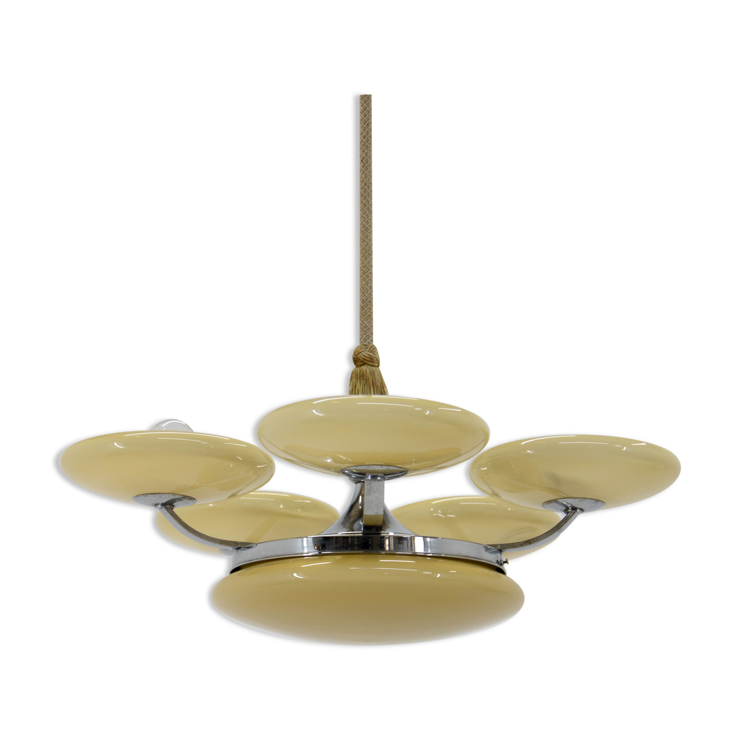 Large Elegant Art Deco Chandelier, 1930s