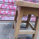 3 vintage square wooden stools