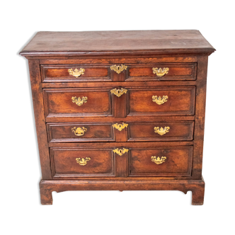 Antique queen anne early 18th century oak chest of drawers country house