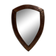 Dutch art deco brutalist copper hammered triangle mirror, 1920-1930s