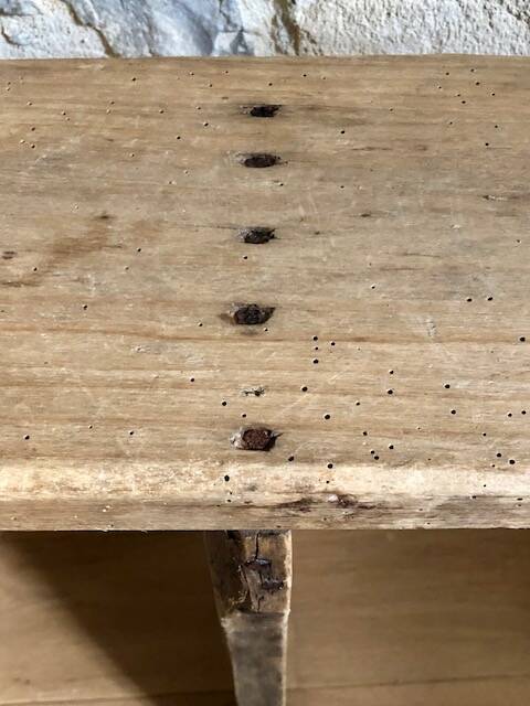 Banc de ferme ancien en bois, rénové