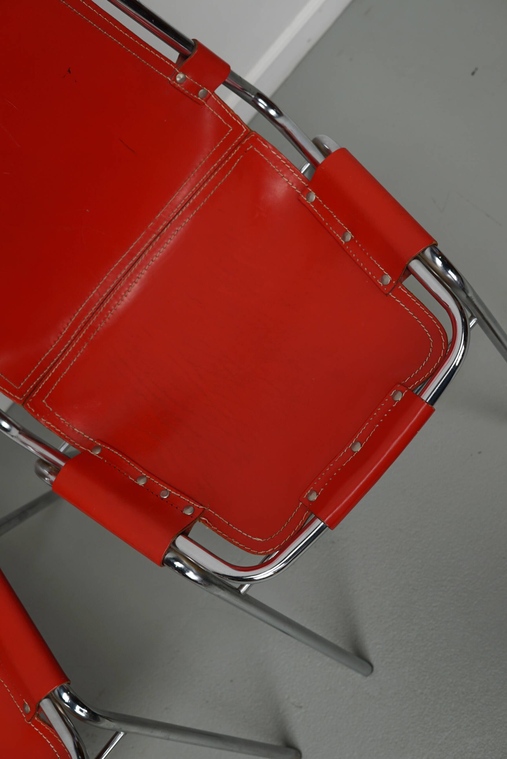 Set of Two Red Chairs by Dalvera for Les Arcs, 1960s