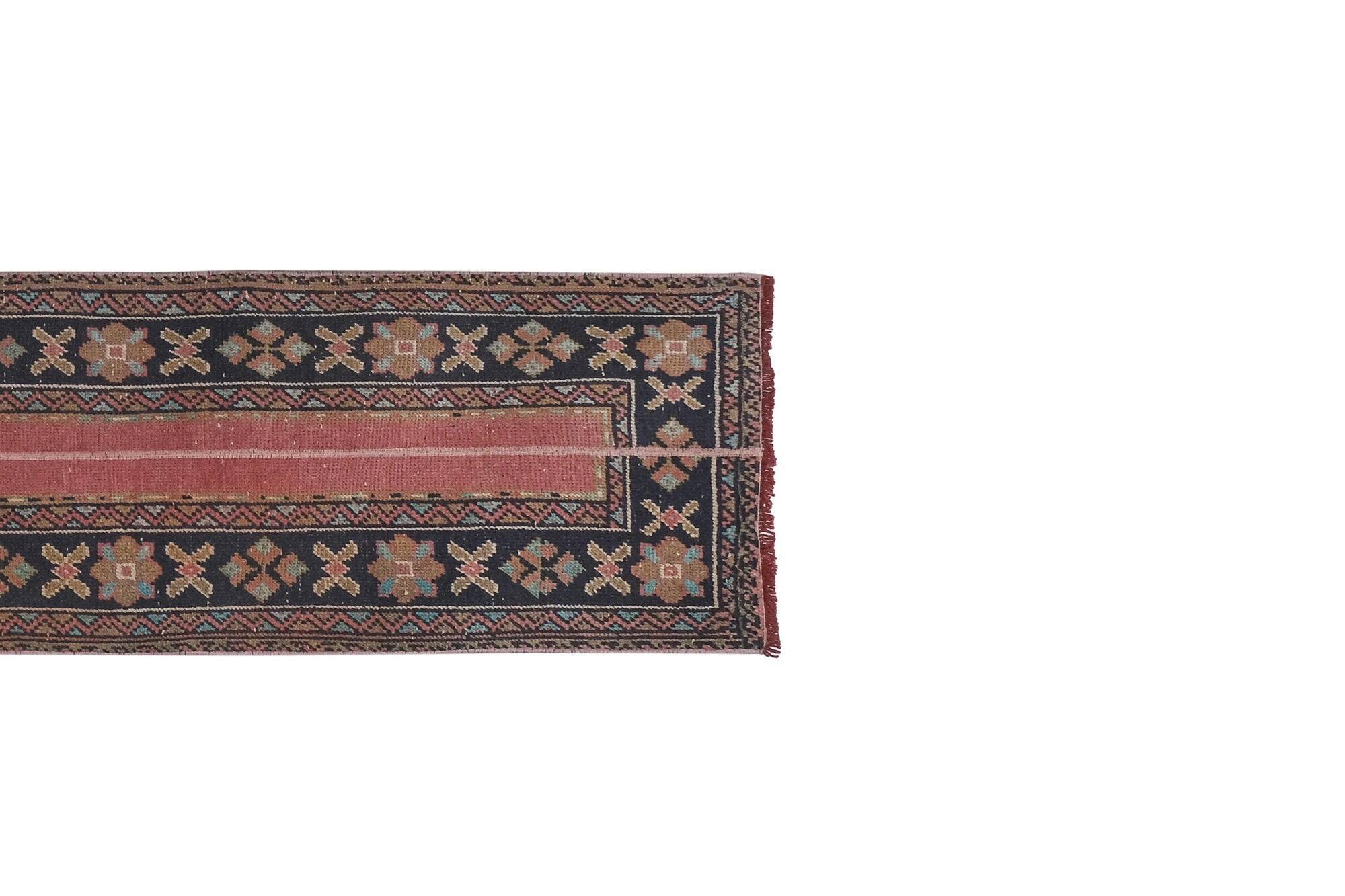Vintage Turkish hallway rug 61x376 cm