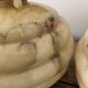 Pair of wall lights in marbled opaline
