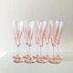 6 pink champagne flutes