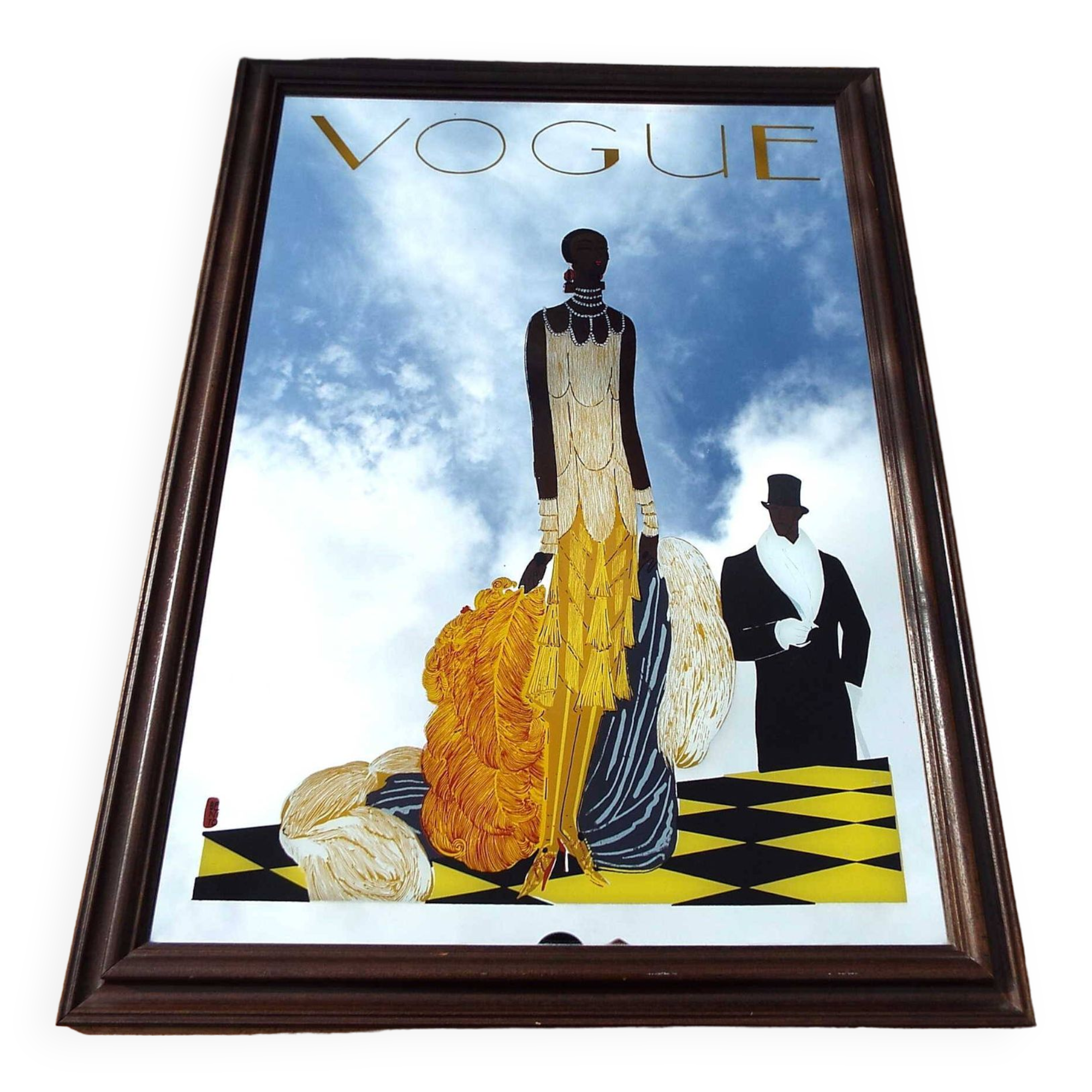 Vogue screen-printed mirror