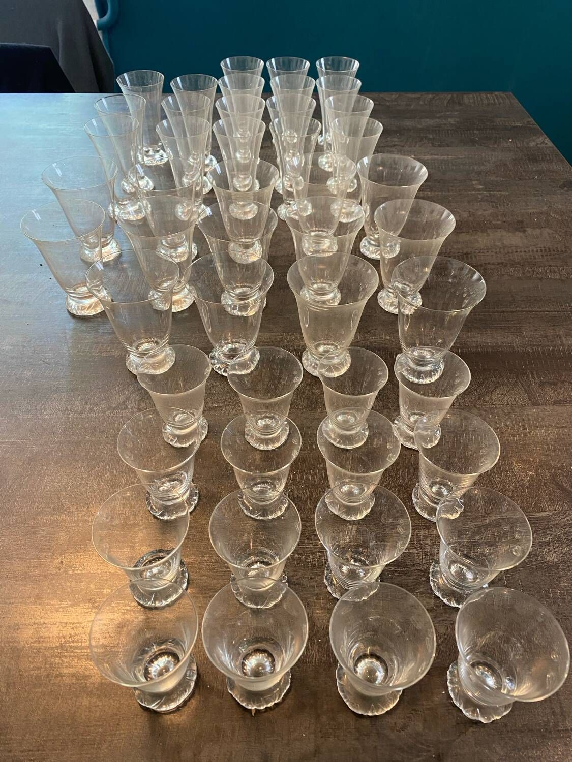 Lot of 19th century tulip crystal glasses