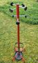 Red metal coat rack, vintage 1980s