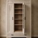 Antique Parisian wardrobe in white patina – Art Deco period around 1900