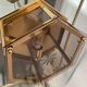 Vintage ceiling lamp in brass and smoked glass