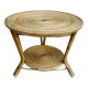 Rattan coffee table, tripod, with double top, 1960s
