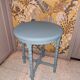1950s repainted 4 legged solid wood round coffee table