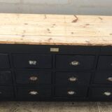 Old counter with black patina drawer