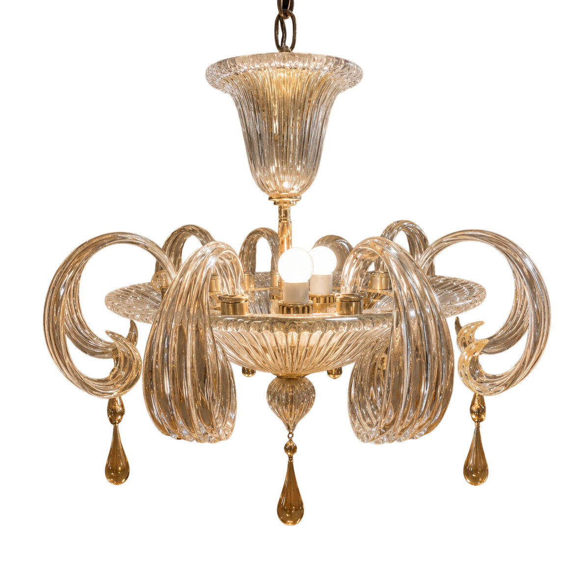 Important lustre Murano in transparent blown glass