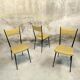 Three vintage chairs in the style of Colette Gueden.