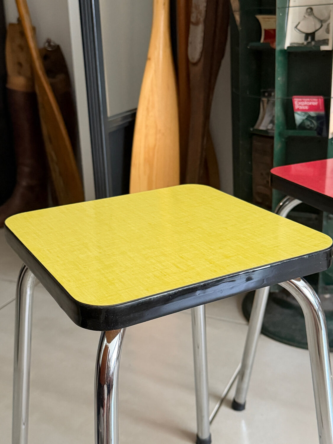 Set of 2 vintage Formica stools