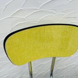 Pair of vintage yellow chrome Formica kitchen chairs.