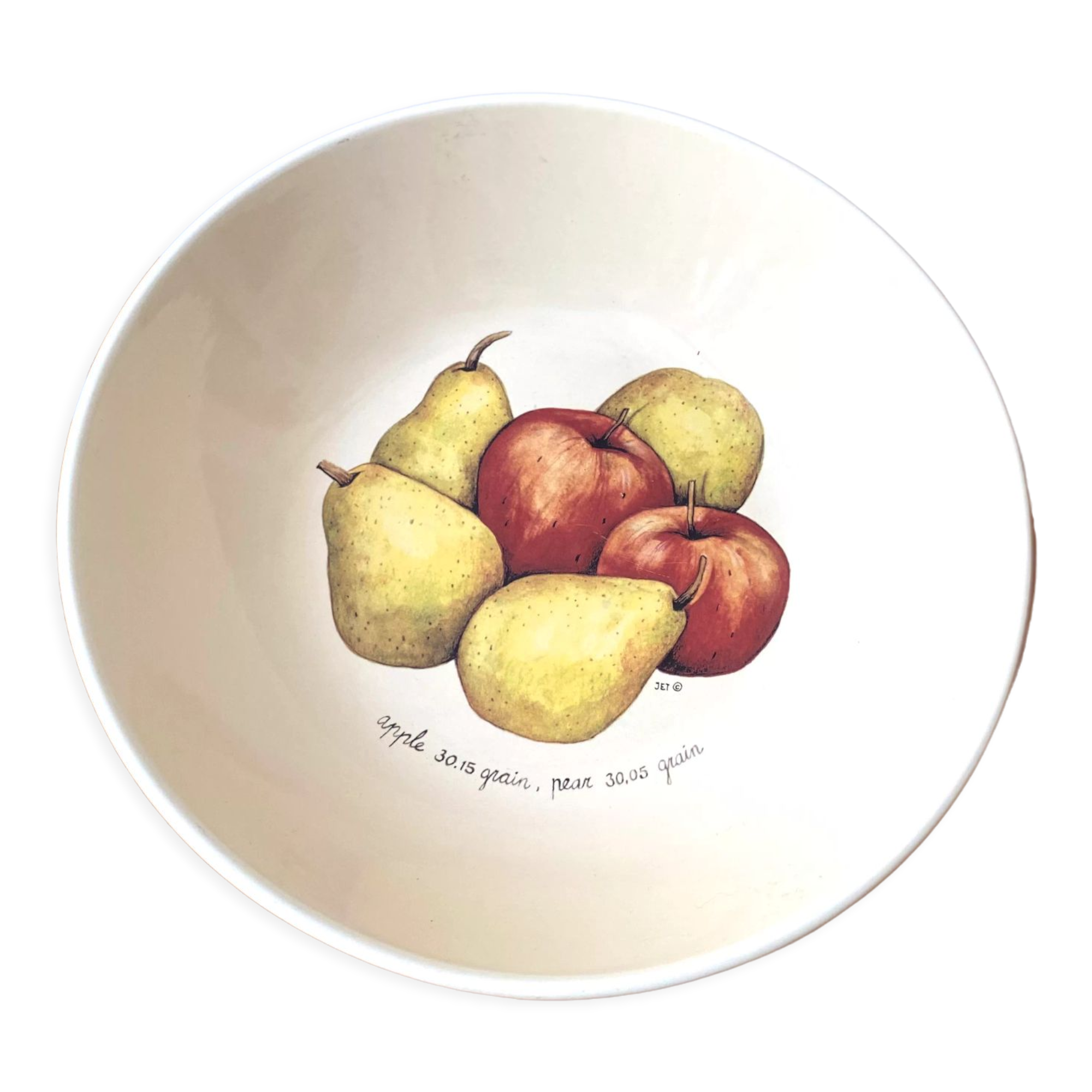 Ceramic salad bowl apples and pears Ter Steege Rÿssen vintage