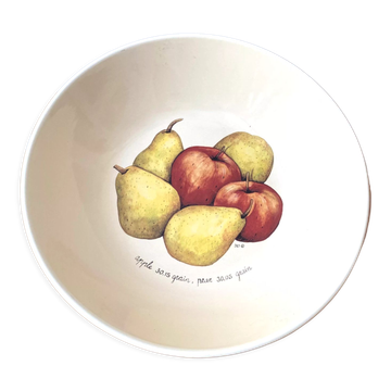 Ceramic salad bowl apples and pears Ter Steege Rÿssen vintage