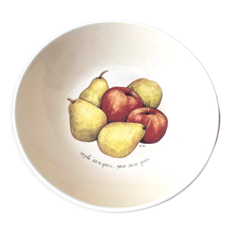 Saladier en céramique pommes et poires Ter Steege Rÿssen vintage